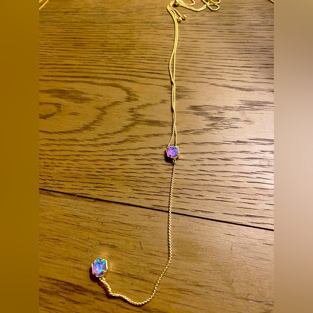 Kendra Scott Tomon Y Necklace in Purple Opal